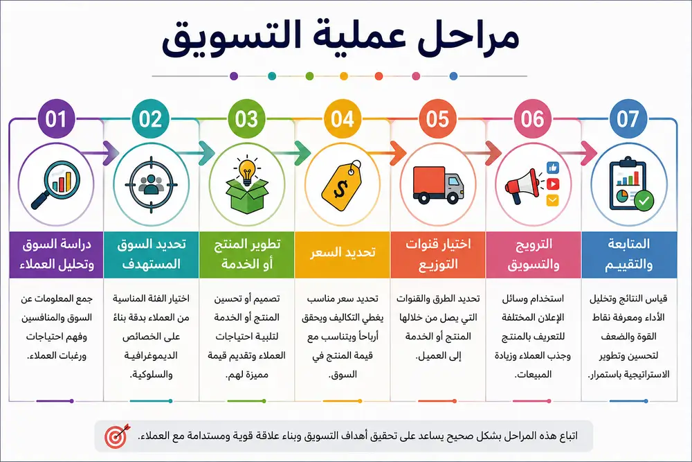 ما هي مراحل التسويق