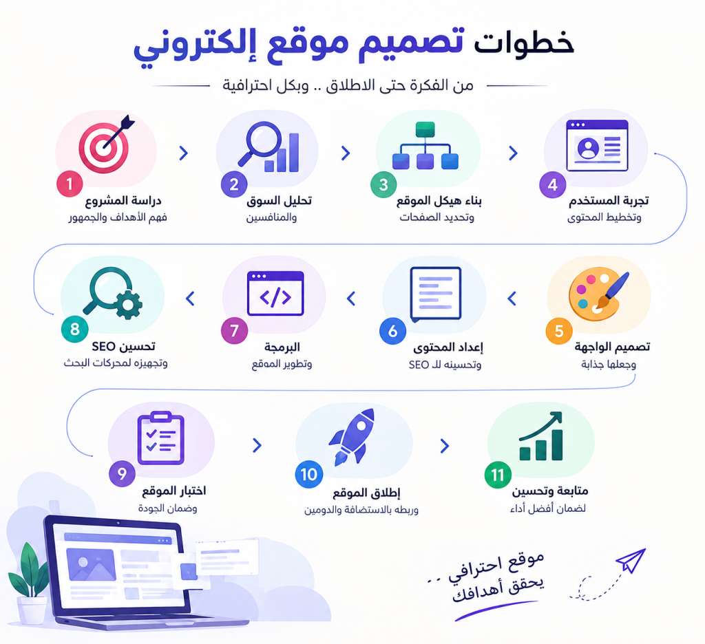 خطوات تصميم موقع الكتروني من شركة الرياض لتصميم المواقع والتطبيقات